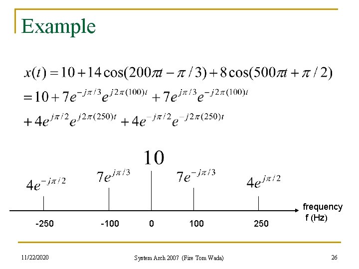Example -250 11/22/2020 -100 0 100 System Arch 2007 (Fire Tom Wada) 250 frequency
