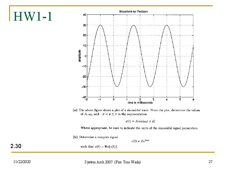 HW 1 -1 2. 30 11/22/2020 System Arch 2007 (Fire Tom Wada) 27 