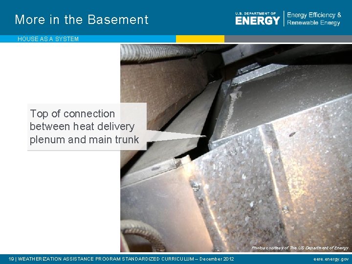 More in the Basement HOUSE AS A SYSTEM Top of connection between heat delivery