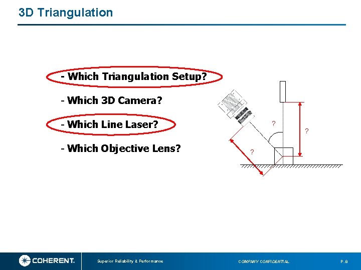 3 D Triangulation - Which Triangulation Setup? - Which 3 D Camera? - Which 3 D Triangulation - Which Triangulation Setup? - Which 3 D Camera? - Which