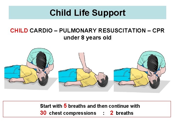 Child Life Support CHILD CARDIO – PULMONARY RESUSCITATION – CPR under 8 years old