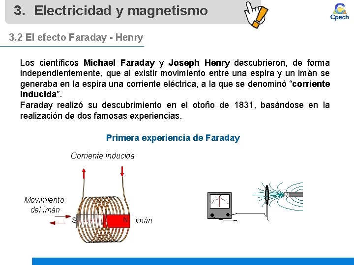 3. Electricidad y magnetismo 3. 2 El efecto Faraday - Henry Los científicos Michael 3. Electricidad y magnetismo 3. 2 El efecto Faraday - Henry Los científicos Michael