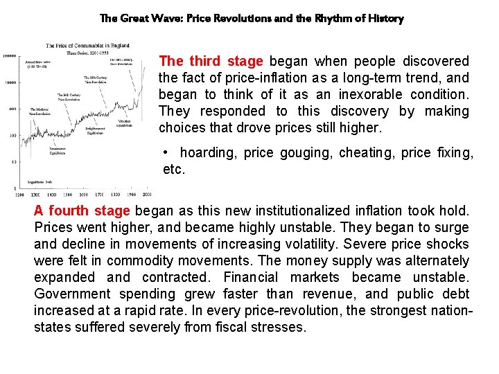 The Great Wave: Price Revolutions and the Rhythm of History The third stage began The Great Wave: Price Revolutions and the Rhythm of History The third stage began