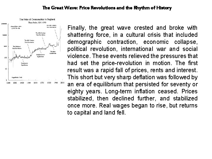 The Great Wave: Price Revolutions and the Rhythm of History Finally, the great wave