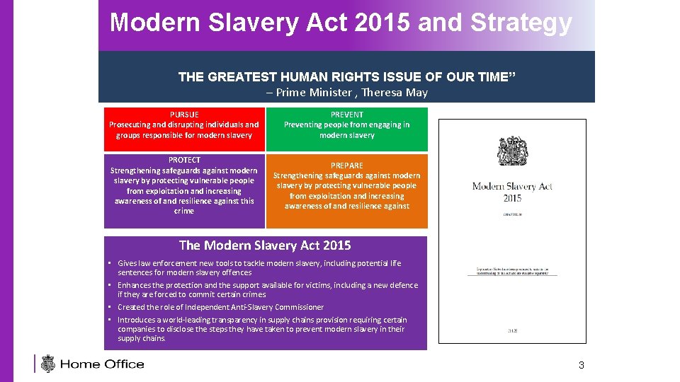 Modern Slavery Act 2015 and Strategy THE GREATEST HUMAN RIGHTS ISSUE OF OUR TIME”