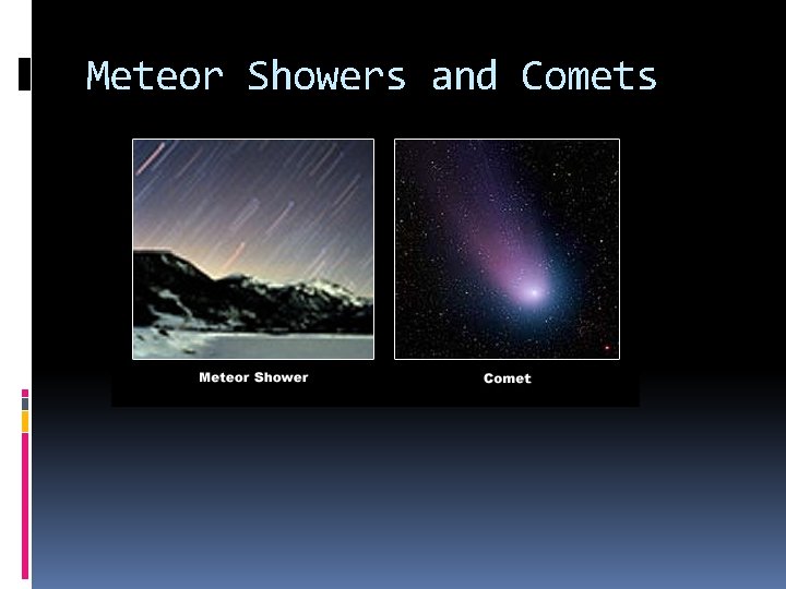 Meteor Showers and Comets 