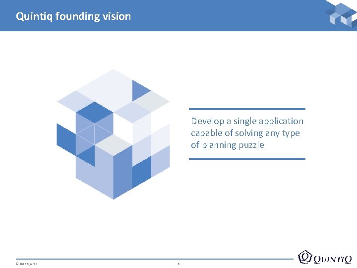 Quintiq founding vision Develop a single application capable of solving any type of planning