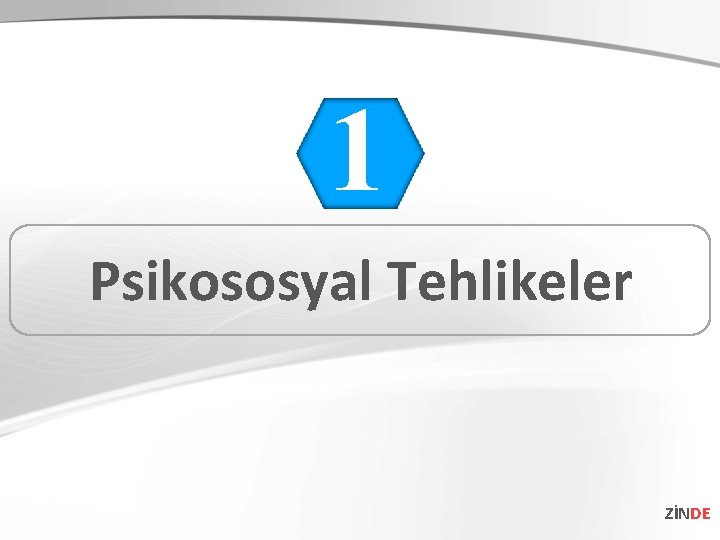 1 Psikososyal Tehlikeler ZİNDE 