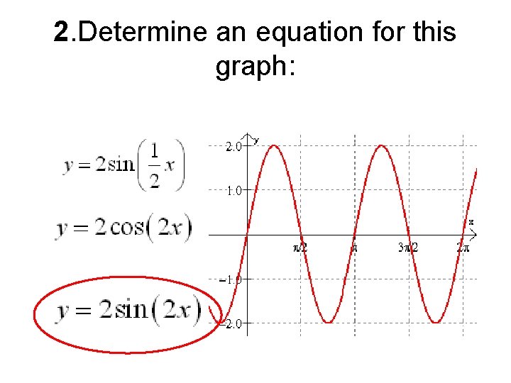 2. Determine an equation for this graph: 