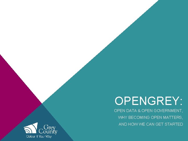 OPENGREY: OPEN DATA & OPEN GOVERNMENT, WHY BECOMING OPEN MATTERS, AND HOW WE CAN