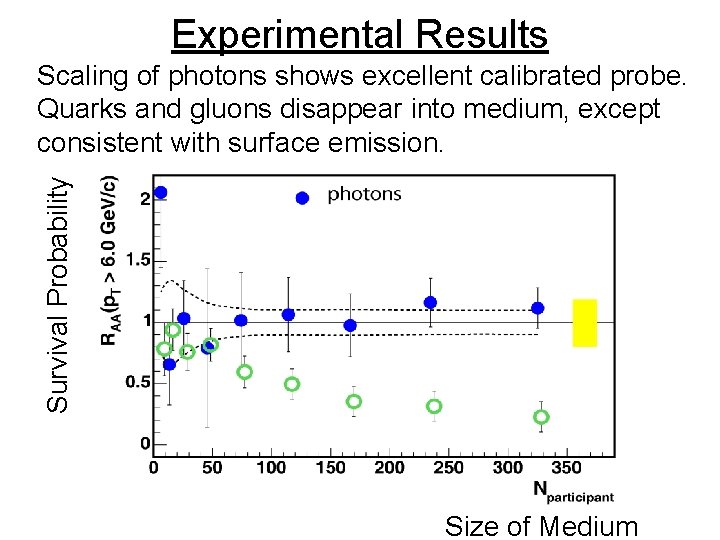 Experimental Results Survival Probability Scaling of photons shows excellent calibrated probe. Quarks and gluons