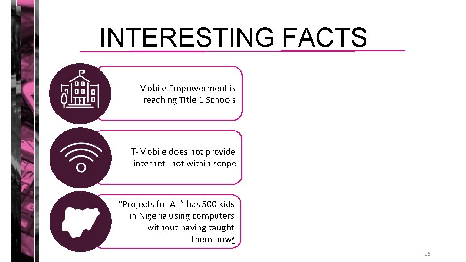INTERESTING FACTS Mobile Empowerment is reaching Title 1 Schools T-Mobile does not provide internet–not INTERESTING FACTS Mobile Empowerment is reaching Title 1 Schools T-Mobile does not provide internet–not