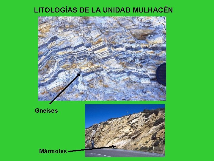 LITOLOGÍAS DE LA UNIDAD MULHACÉN Gneises Mármoles 