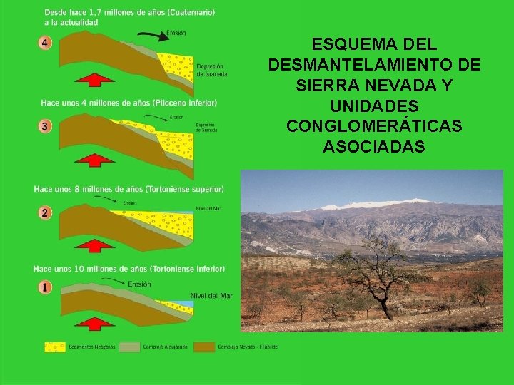 ESQUEMA DEL DESMANTELAMIENTO DE SIERRA NEVADA Y UNIDADES CONGLOMERÁTICAS ASOCIADAS 