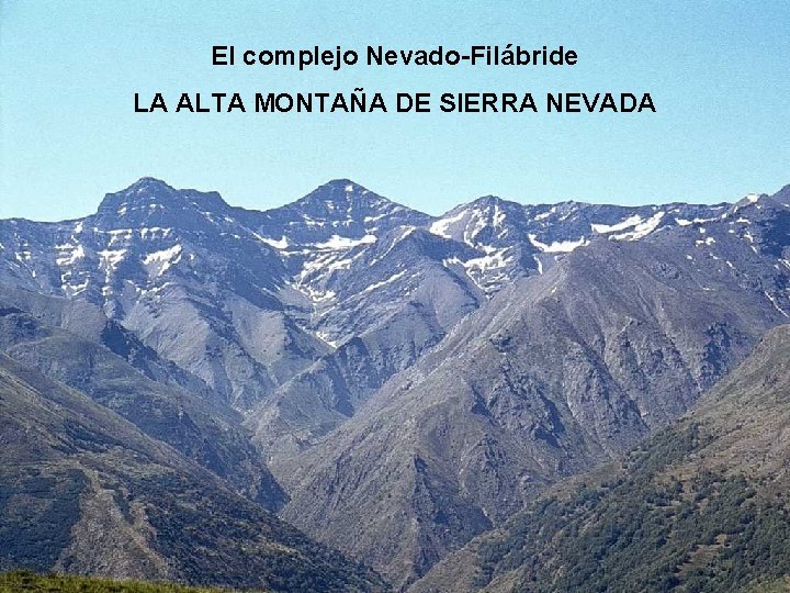 El complejo Nevado-Filábride LA ALTA MONTAÑA DE SIERRA NEVADA 