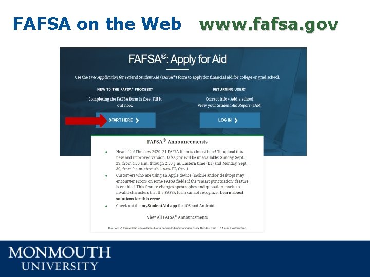 FAFSA on the Web www. fafsa. gov FAFSA on the Web www. fafsa. gov