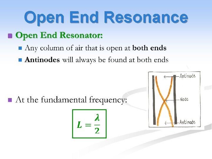 Open End Resonance n 