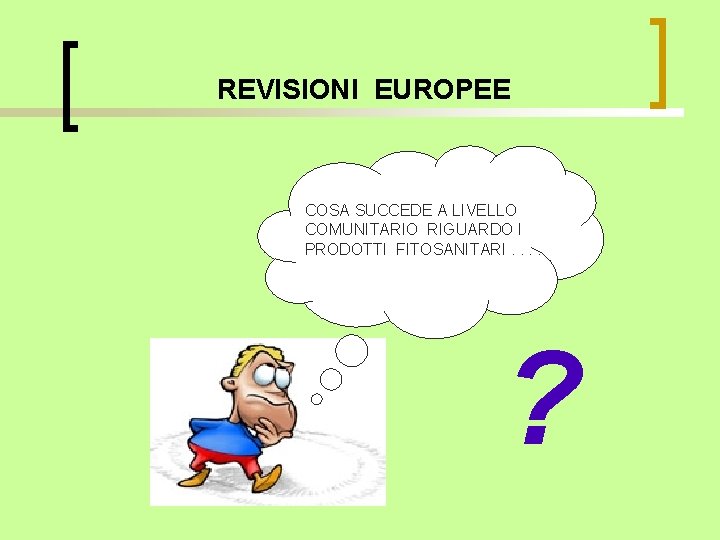 REVISIONI EUROPEE COSA SUCCEDE A LIVELLO COMUNITARIO RIGUARDO I PRODOTTI FITOSANITARI. . ? 