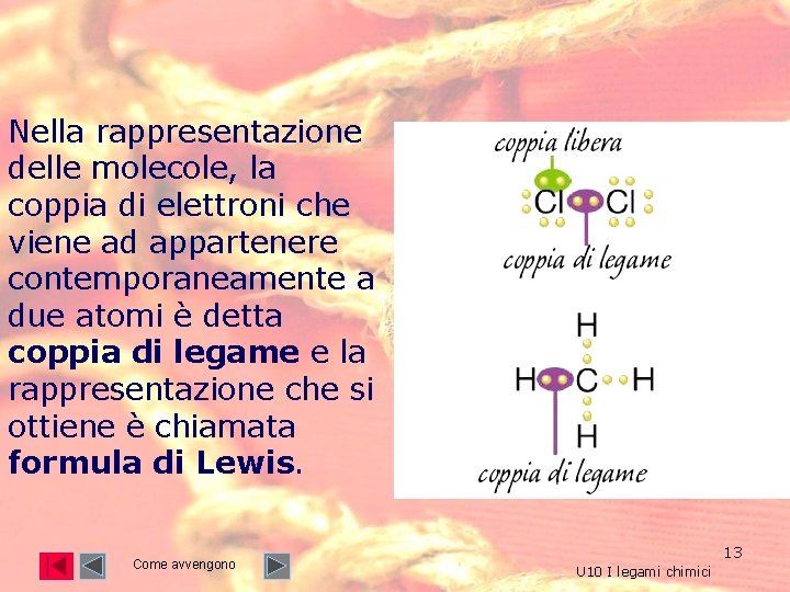 Nella rappresentazione delle molecole, la coppia di elettroni che viene ad appartenere contemporaneamente a Nella rappresentazione delle molecole, la coppia di elettroni che viene ad appartenere contemporaneamente a