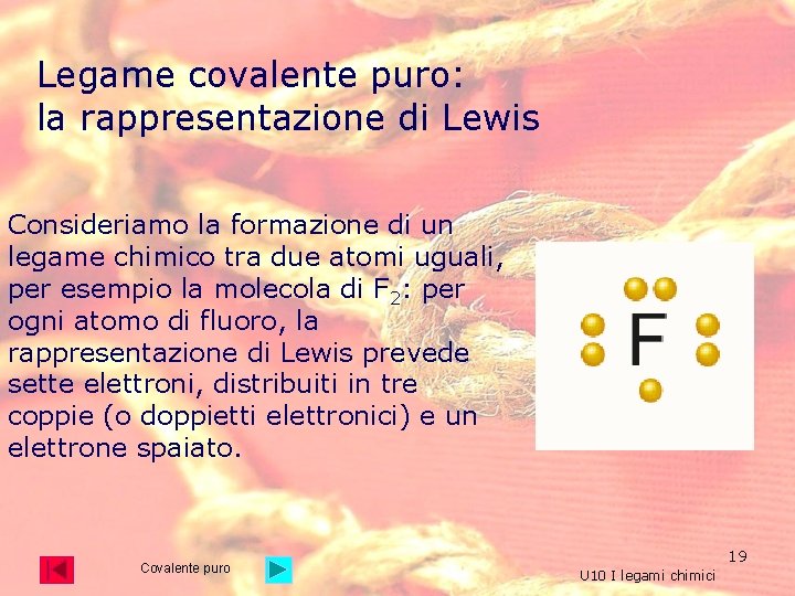 Legame covalente puro: la rappresentazione di Lewis Consideriamo la formazione di un legame chimico Legame covalente puro: la rappresentazione di Lewis Consideriamo la formazione di un legame chimico