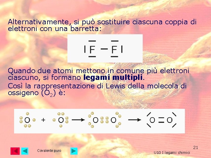 Alternativamente, si può sostituire ciascuna coppia di elettroni con una barretta: Quando due atomi Alternativamente, si può sostituire ciascuna coppia di elettroni con una barretta: Quando due atomi