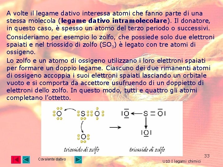 A volte il legame dativo interessa atomi che fanno parte di una stessa molecola A volte il legame dativo interessa atomi che fanno parte di una stessa molecola