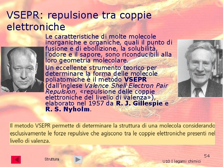 VSEPR: repulsione tra coppie elettroniche Le caratteristiche di molte molecole inorganiche e organiche, quali VSEPR: repulsione tra coppie elettroniche Le caratteristiche di molte molecole inorganiche e organiche, quali