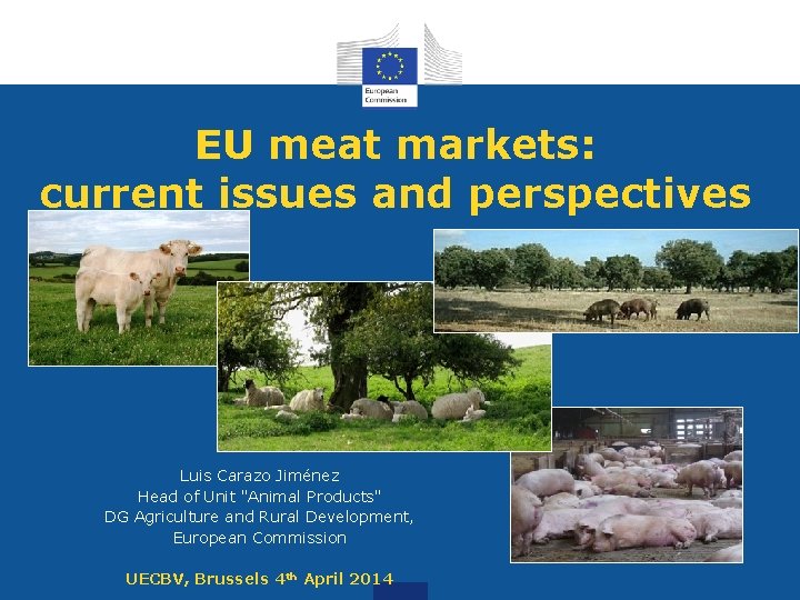 EU meat markets: current issues and perspectives Luis Carazo Jiménez Head of Unit "Animal