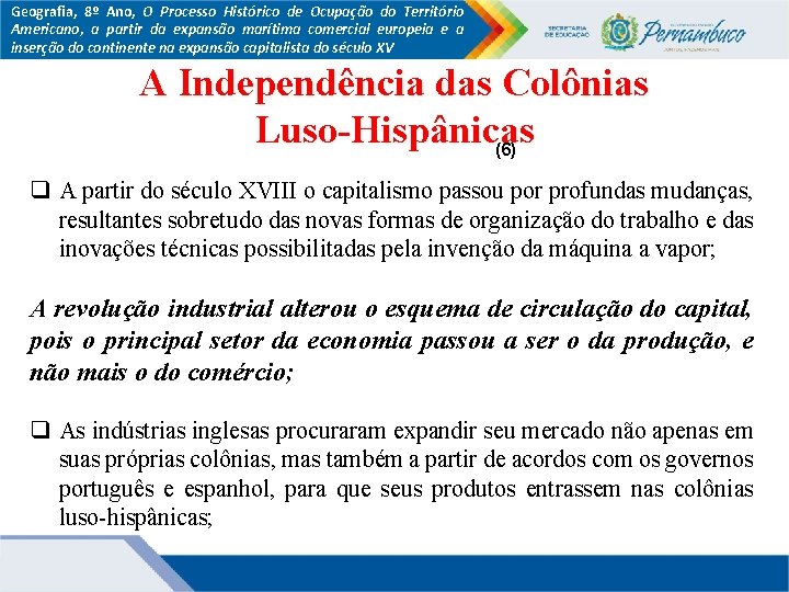 Geografia, 8º Ano, O Processo Histórico de Ocupação do Território Americano, a partir da