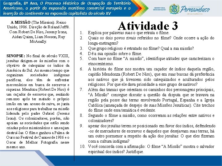 Geografia, 8º Ano, O Processo Histórico de Ocupação do Território Americano, a partir da