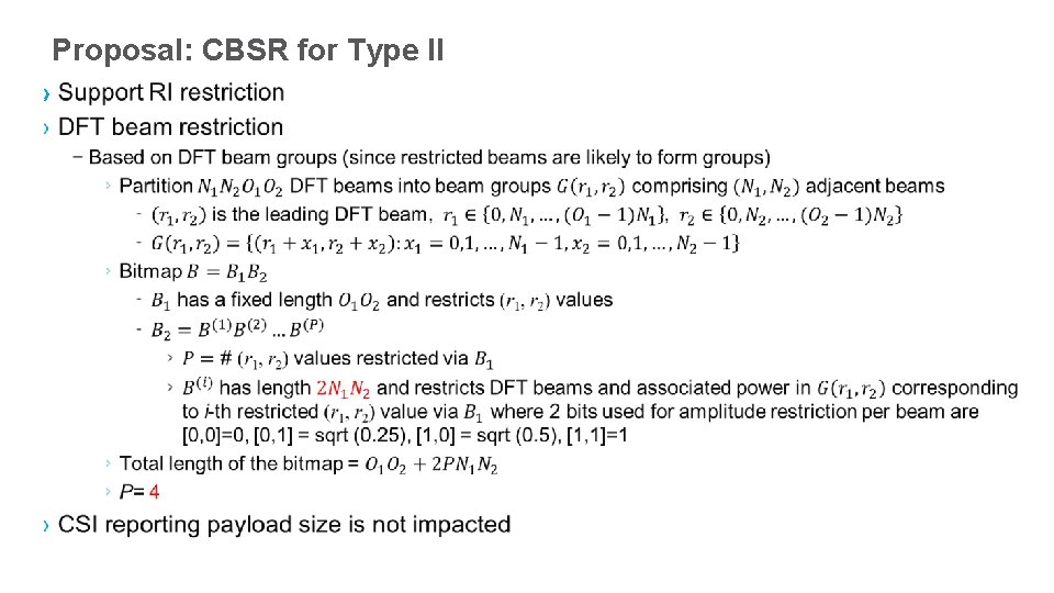 Proposal: CBSR for Type II › 