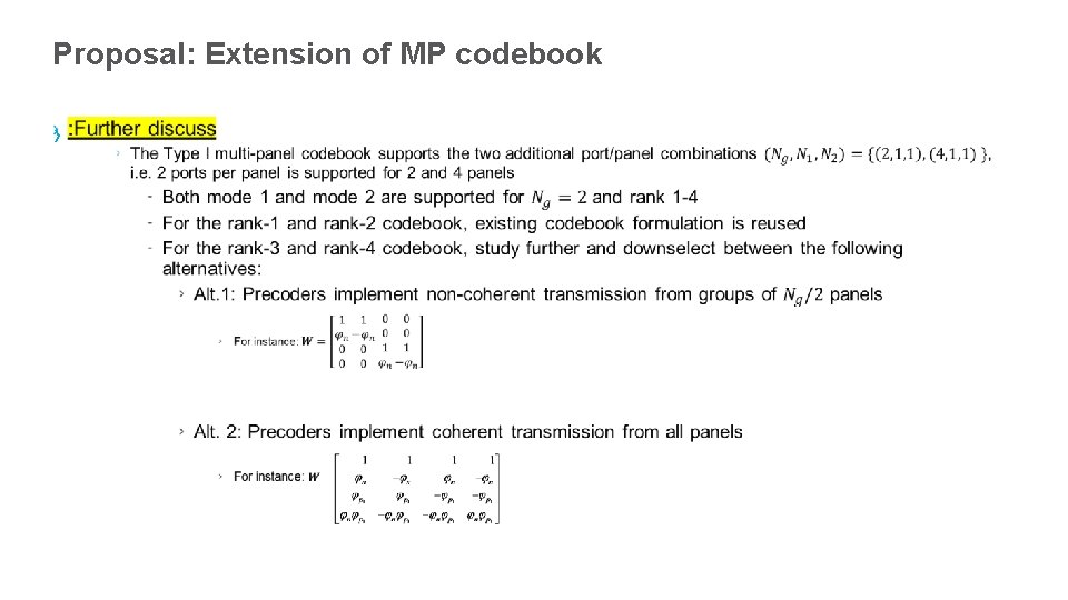 Proposal: Extension of MP codebook › 