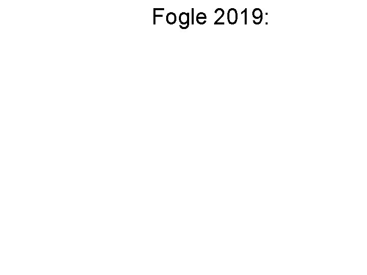 Fogle 2019: Fogle 2019: