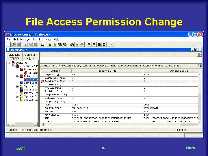 File Access Permission Change cs 691 34 chow 