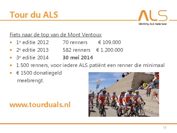 Tour du ALS Fiets naar de top van de Mont Ventoux § 1 e