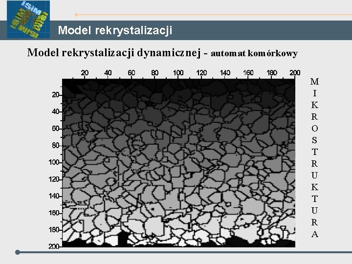 Model rekrystalizacji dynamicznej - automat komórkowy M I K R O S T R