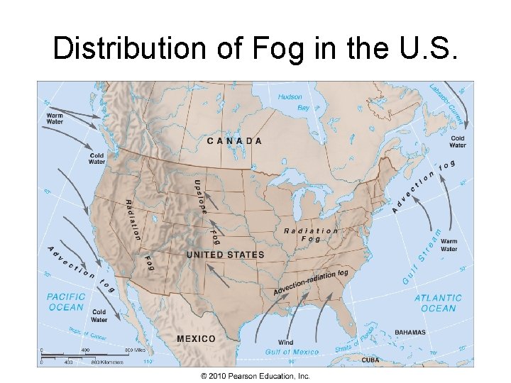 Distribution of Fog in the U. S. 