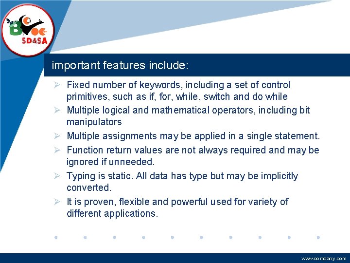 Company LOGO important features include: Ø Fixed number of keywords, including a set of Company LOGO important features include: Ø Fixed number of keywords, including a set of