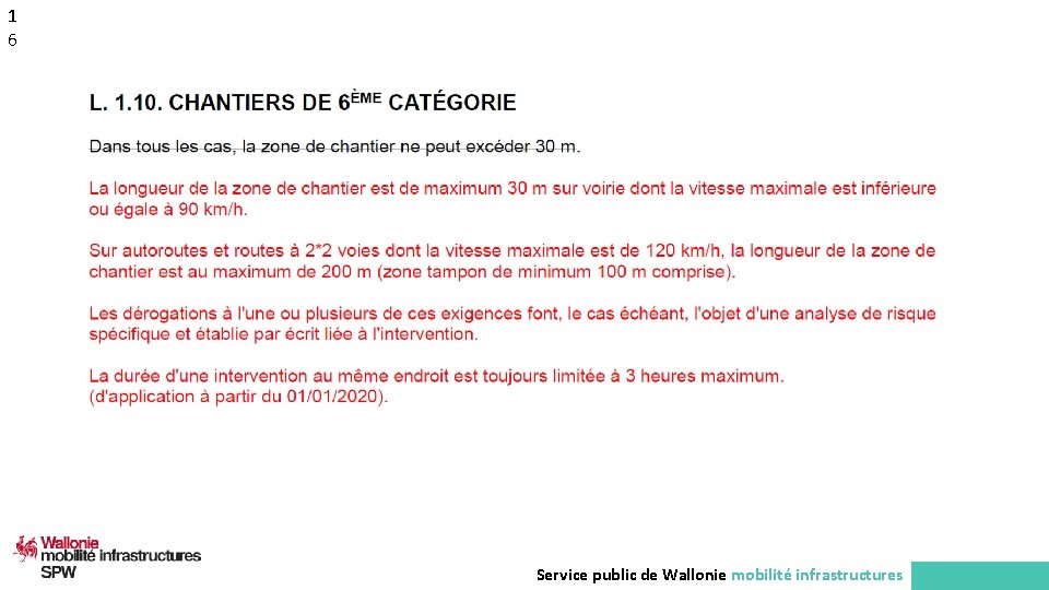 1 6 Service public de Wallonie mobilité infrastructures 