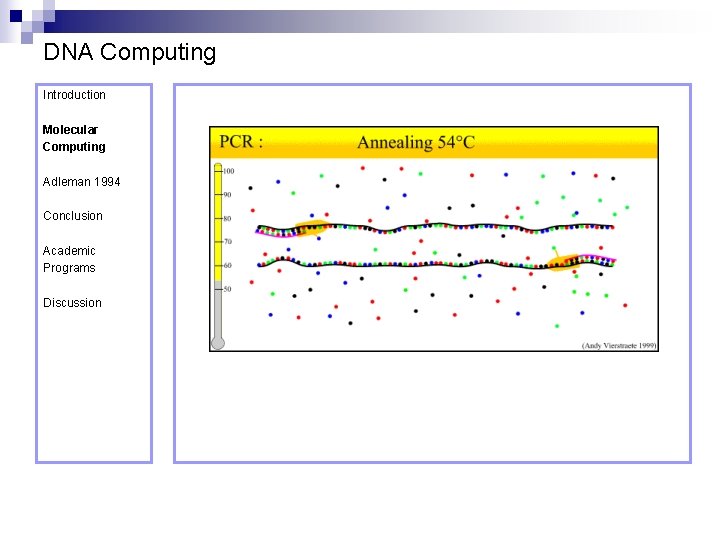 DNA Computing Introduction Molecular Computing Adleman 1994 Conclusion Academic Programs Discussion 