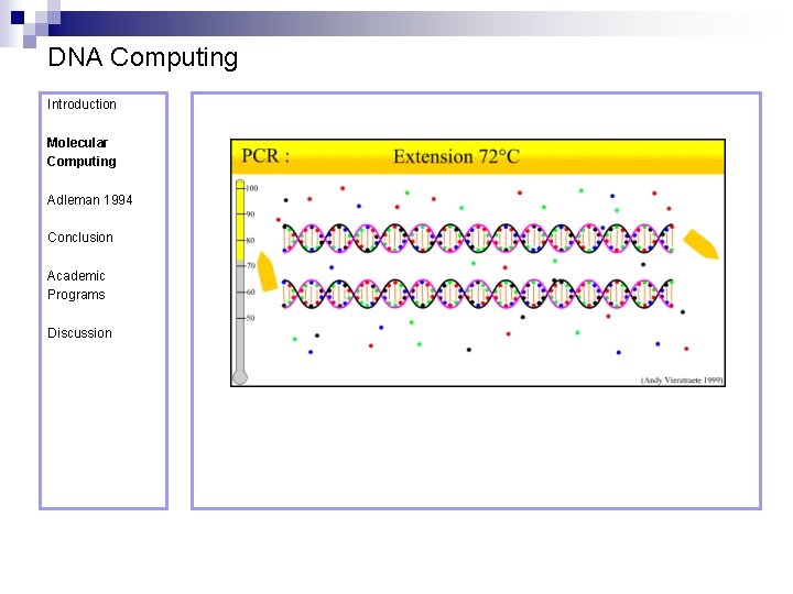 DNA Computing Introduction Molecular Computing Adleman 1994 Conclusion Academic Programs Discussion 