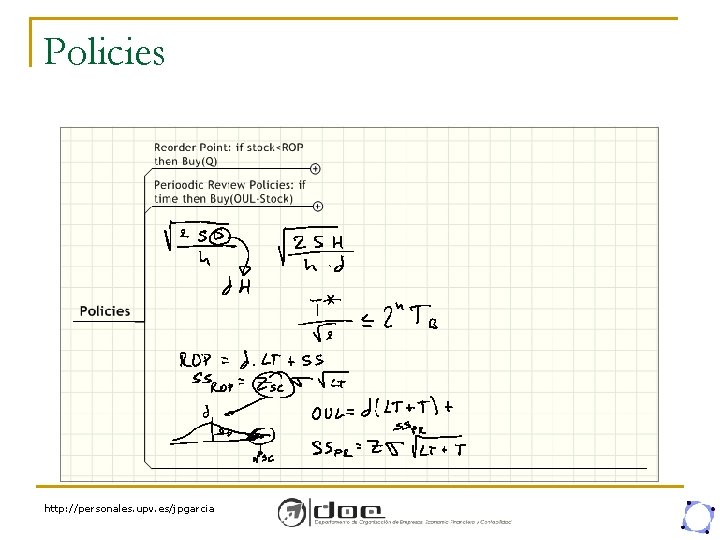 Policies http: //personales. upv. es/jpgarcia 