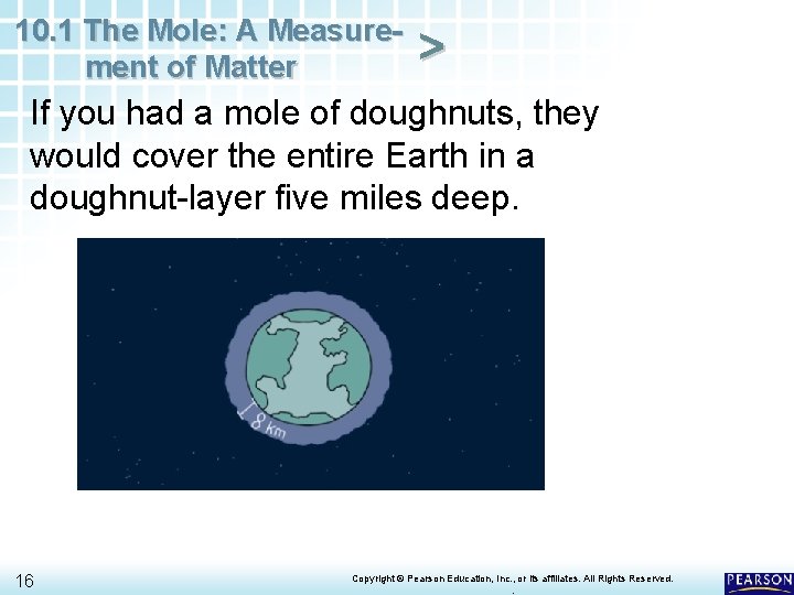 10. 1 The Mole: A Measurement of Matter > If you had a mole