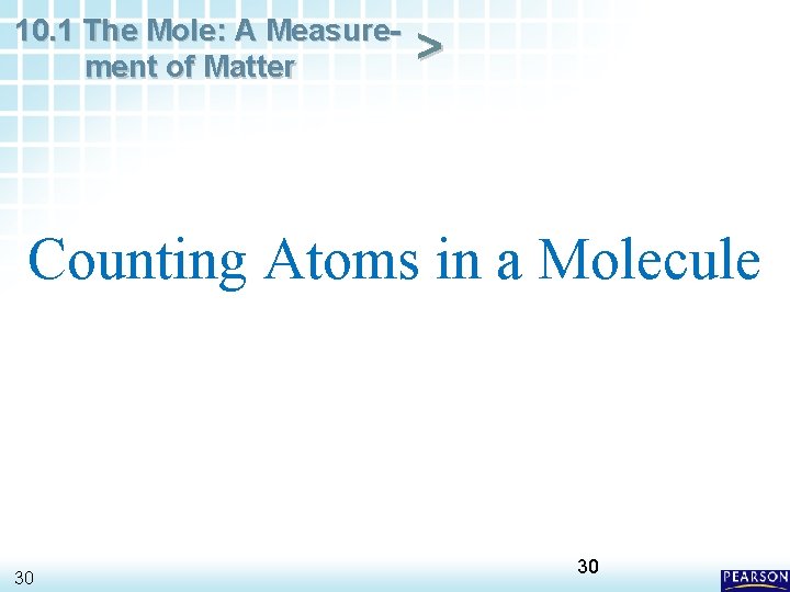 10. 1 The Mole: A Measurement of Matter > Counting Atoms in a Molecule