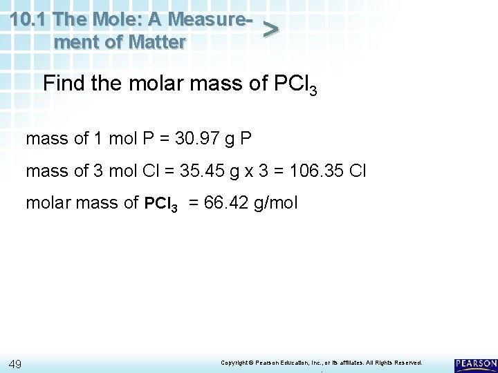 10. 1 The Mole: A Measurement of Matter > Find the molar mass of