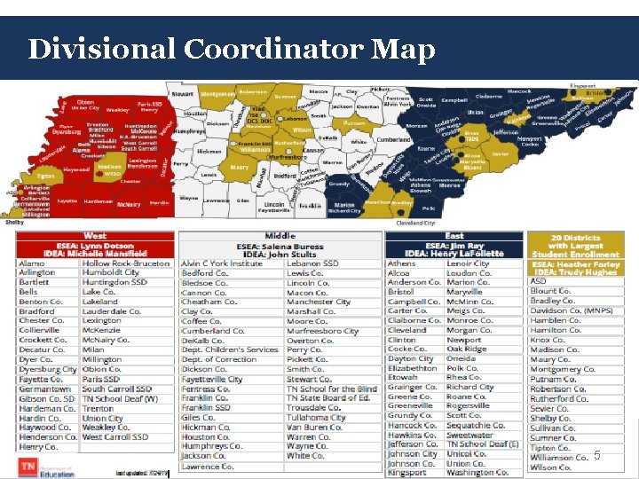Divisional Coordinator Map 5 