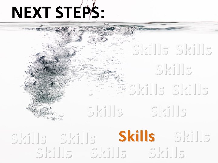 NEXT STEPS: Skills Skills Skills Skills 
