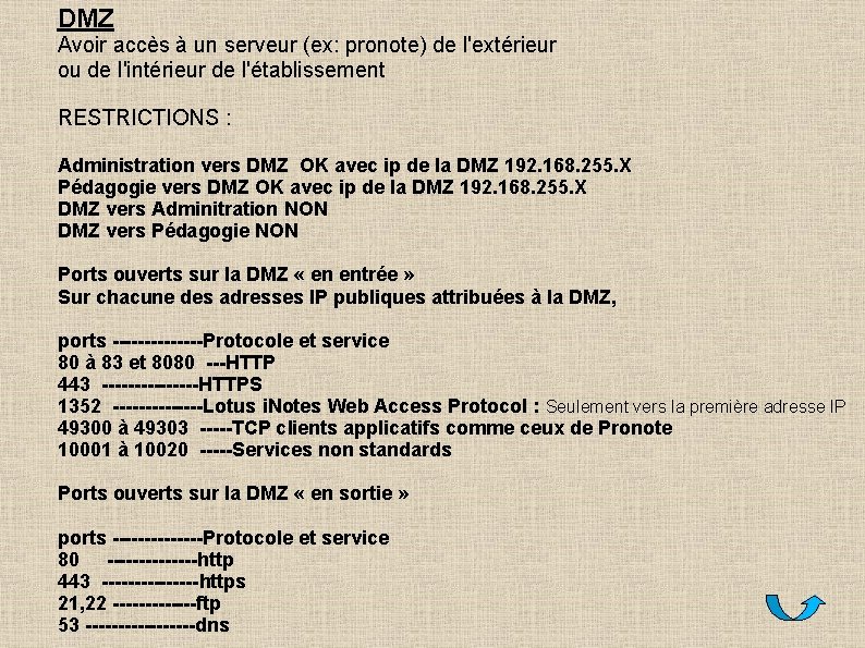 DMZ Avoir accès à un serveur (ex: pronote) de l'extérieur ou de l'intérieur de