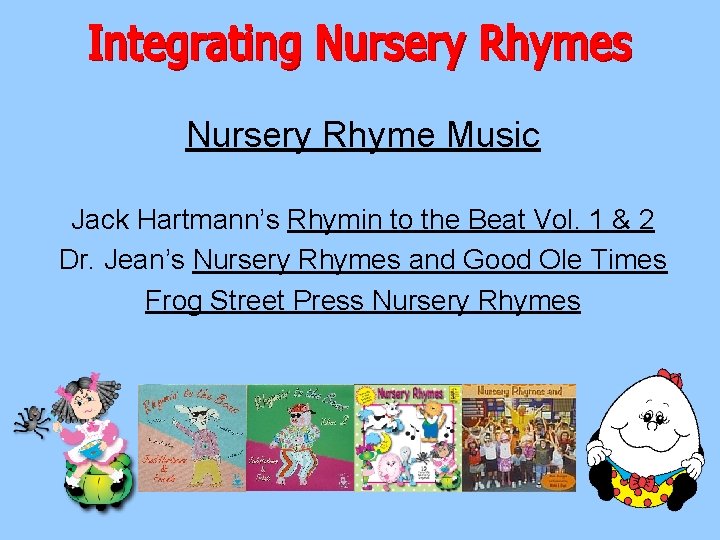 Nursery Rhyme Music Jack Hartmann’s Rhymin to the Beat Vol. 1 & 2 Dr.