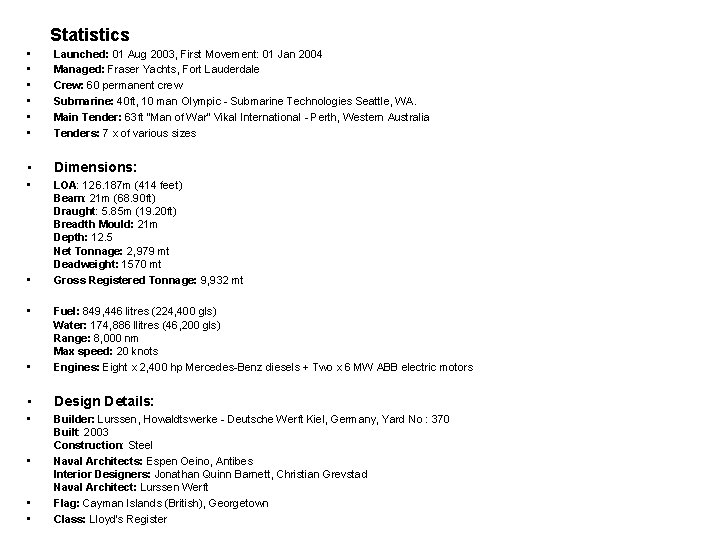 Statistics • • • Launched: 01 Aug 2003, First Movement: 01 Jan 2004 Managed: